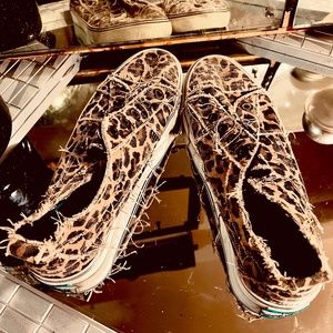 Blowfish Malibu leopard distressed slip-on sneakers
